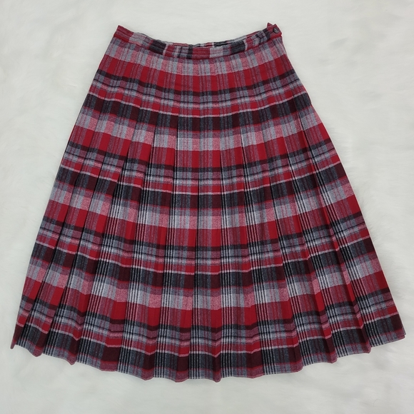 Pendleton Dresses & Skirts - Vintage Pendleton Tartan Plaid Pleated Midi Wool Skirt Womens 14